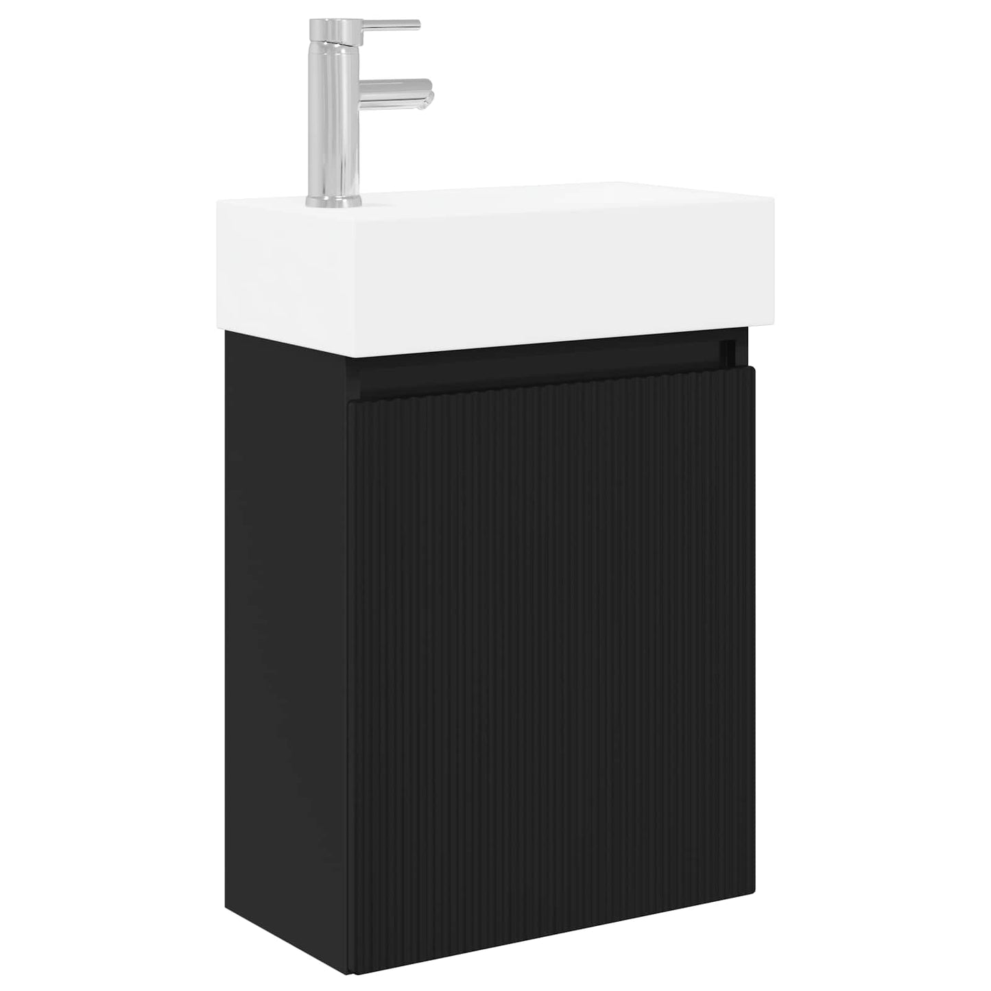 Mobile bagno con rubinetto Nero 45,5 x 22,5 x 84 cm | homemem39