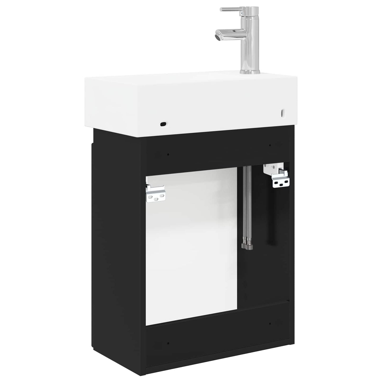 Mobile bagno con rubinetto Nero 45,5 x 22,5 x 84 cm | homemem39