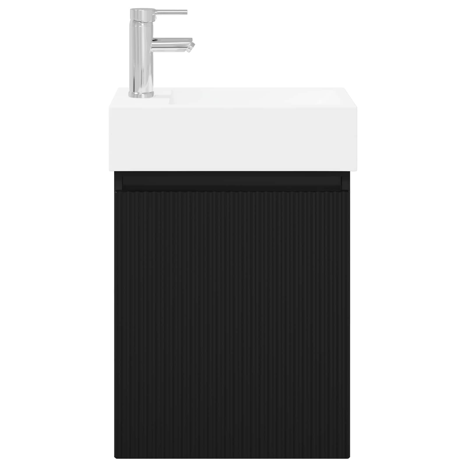 Mobile bagno con rubinetto Nero 45,5 x 22,5 x 84 cm | homemem39