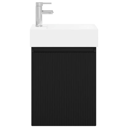 Mobile bagno con rubinetto Nero 45,5 x 22,5 x 84 cm | homemem39