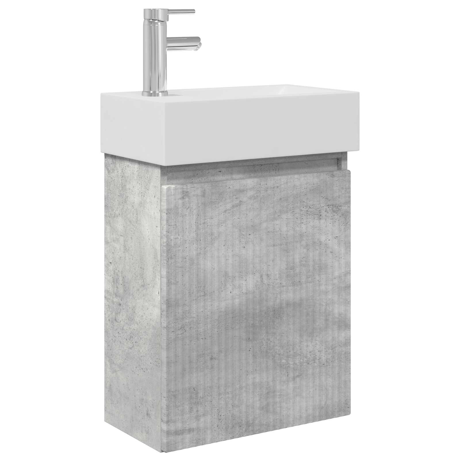Mobile bagno con rubinetto Grigio Cemento 45,5 x 22,5 x 84 cm | homemem39