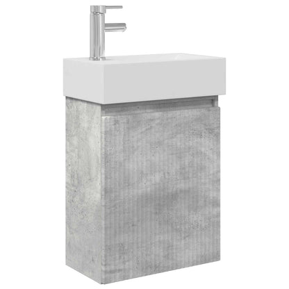 Mobile bagno con rubinetto Grigio Cemento 45,5 x 22,5 x 84 cm | homemem39