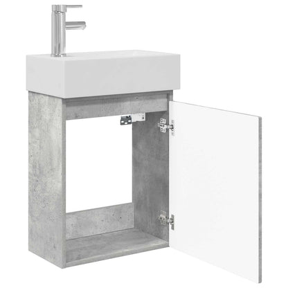 Mobile bagno con rubinetto Grigio Cemento 45,5 x 22,5 x 84 cm | homemem39