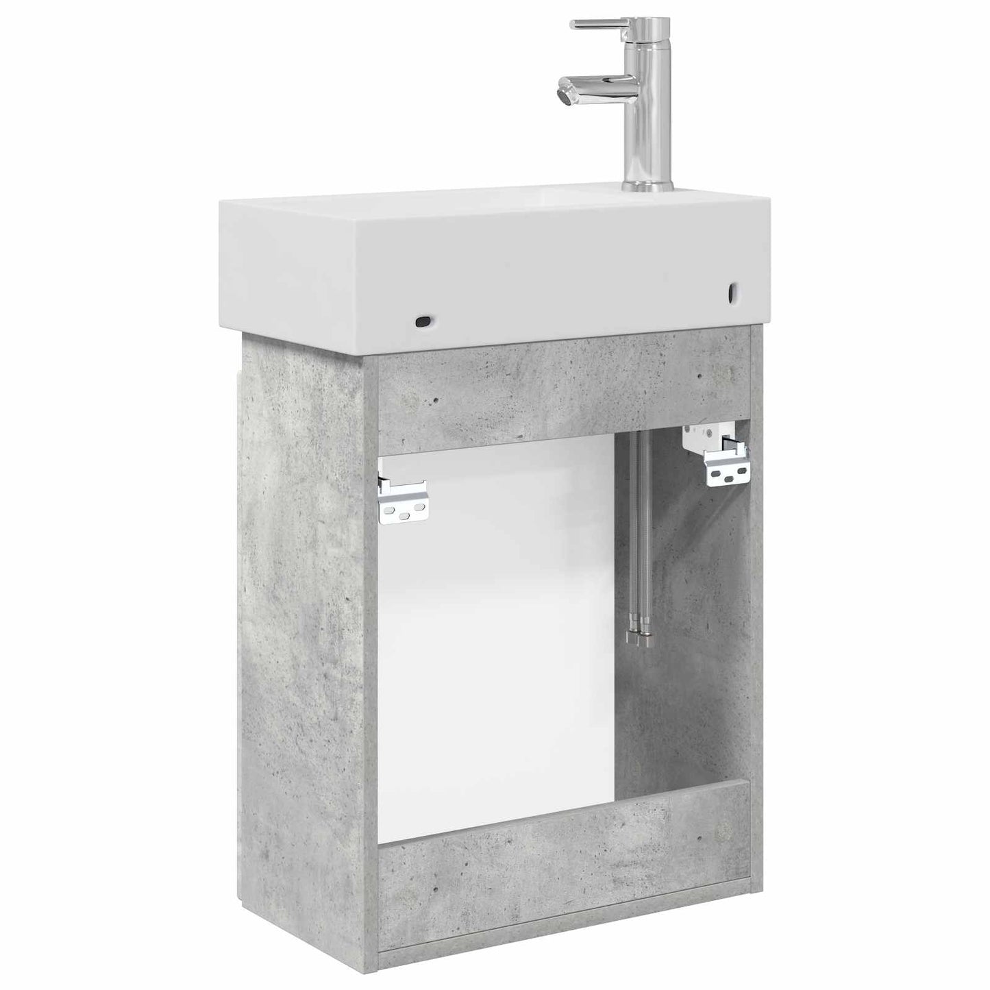 Mobile bagno con rubinetto Grigio Cemento 45,5 x 22,5 x 84 cm | homemem39
