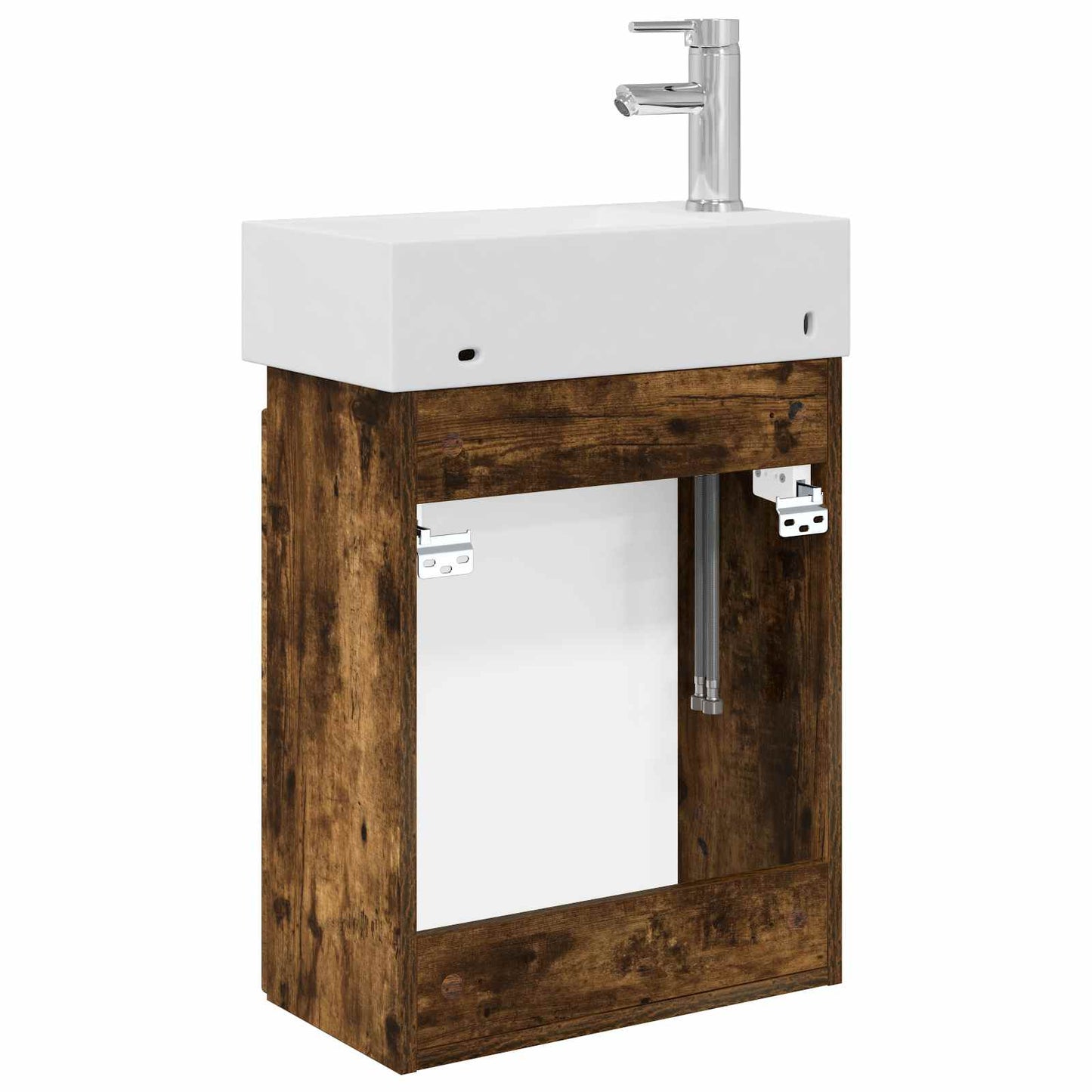Mobile bagno con rubinetto Rovere Fumo 45,5 x 22,5 x 84 cm