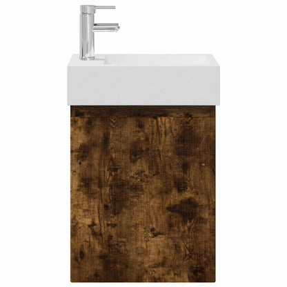 Mobile bagno con rubinetto Rovere Fumo 45,5 x 22,5 x 84 cm