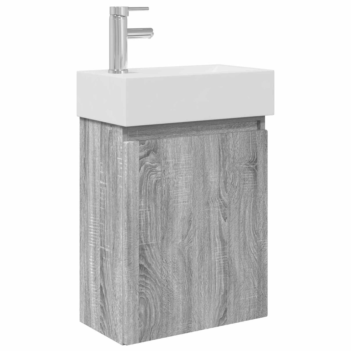 Mobile bagno con rubinetto Sonoma grigio 45,5 x 22,5 x 84 cm | homemem39
