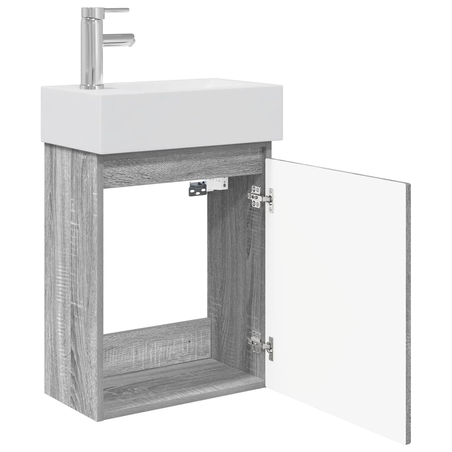 Mobile bagno con rubinetto Sonoma grigio 45,5 x 22,5 x 84 cm | homemem39