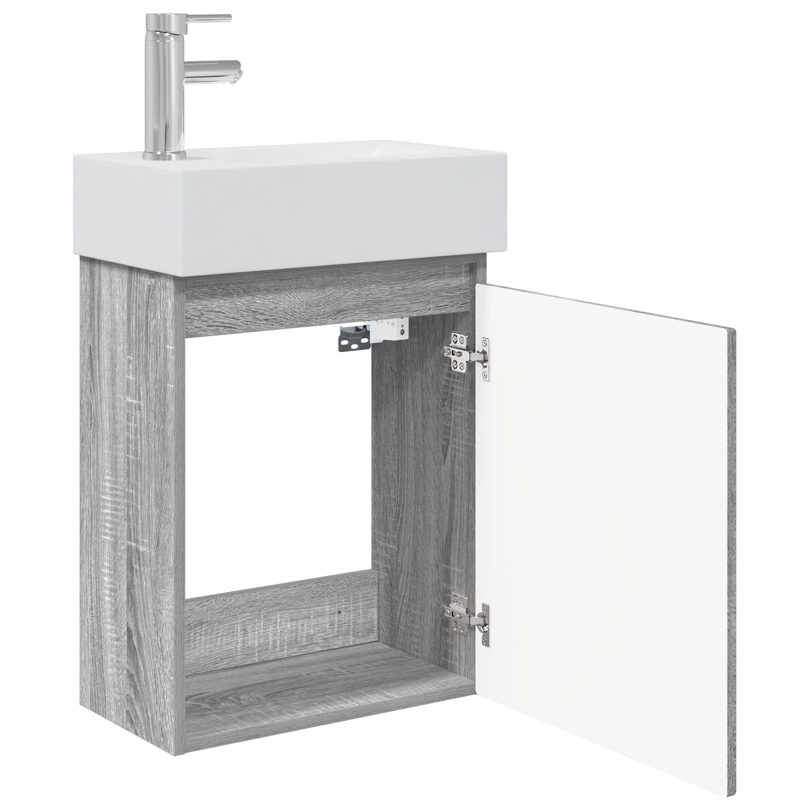 Mobile bagno con rubinetto Sonoma grigio 45,5 x 22,5 x 84 cm | homemem39