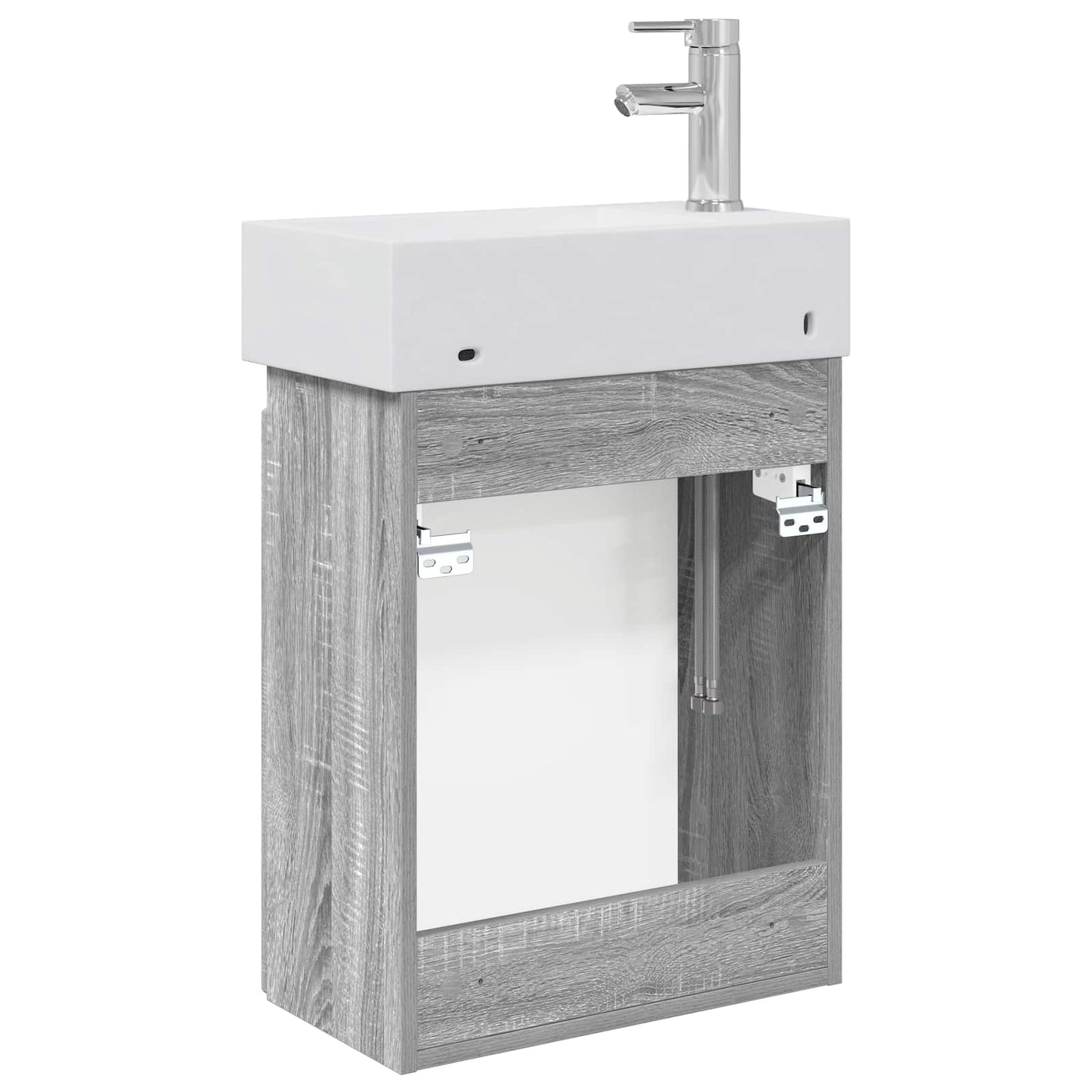 Mobile bagno con rubinetto Sonoma grigio 45,5 x 22,5 x 84 cm | homemem39