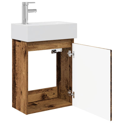 Mobile bagno con rubinetto Legno antico 45,5 x 22,5 x 84 cm | homemem39