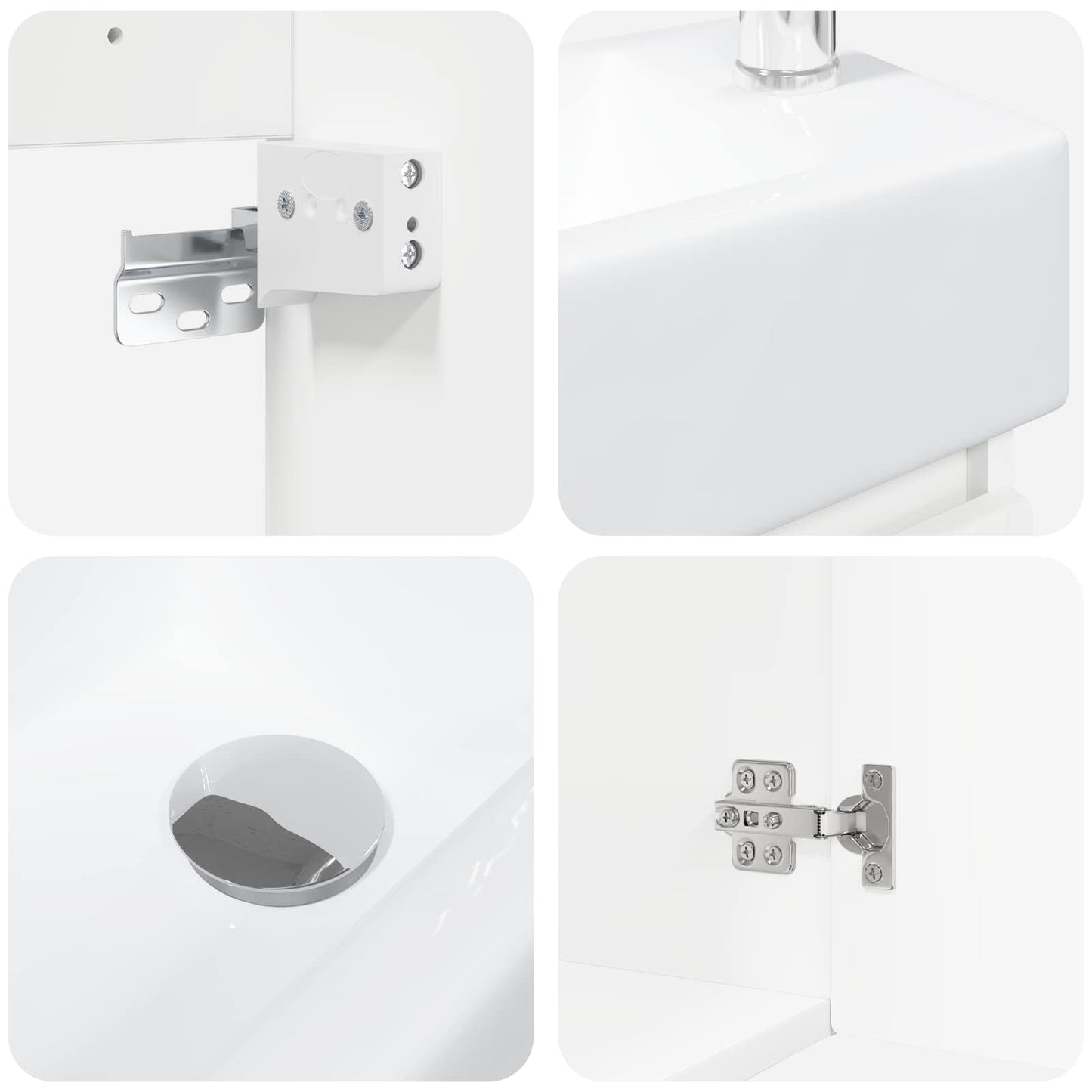 Mobile bagno con rubinetto Bianco 45,5 x 22,5 x 84 cm | homemem39