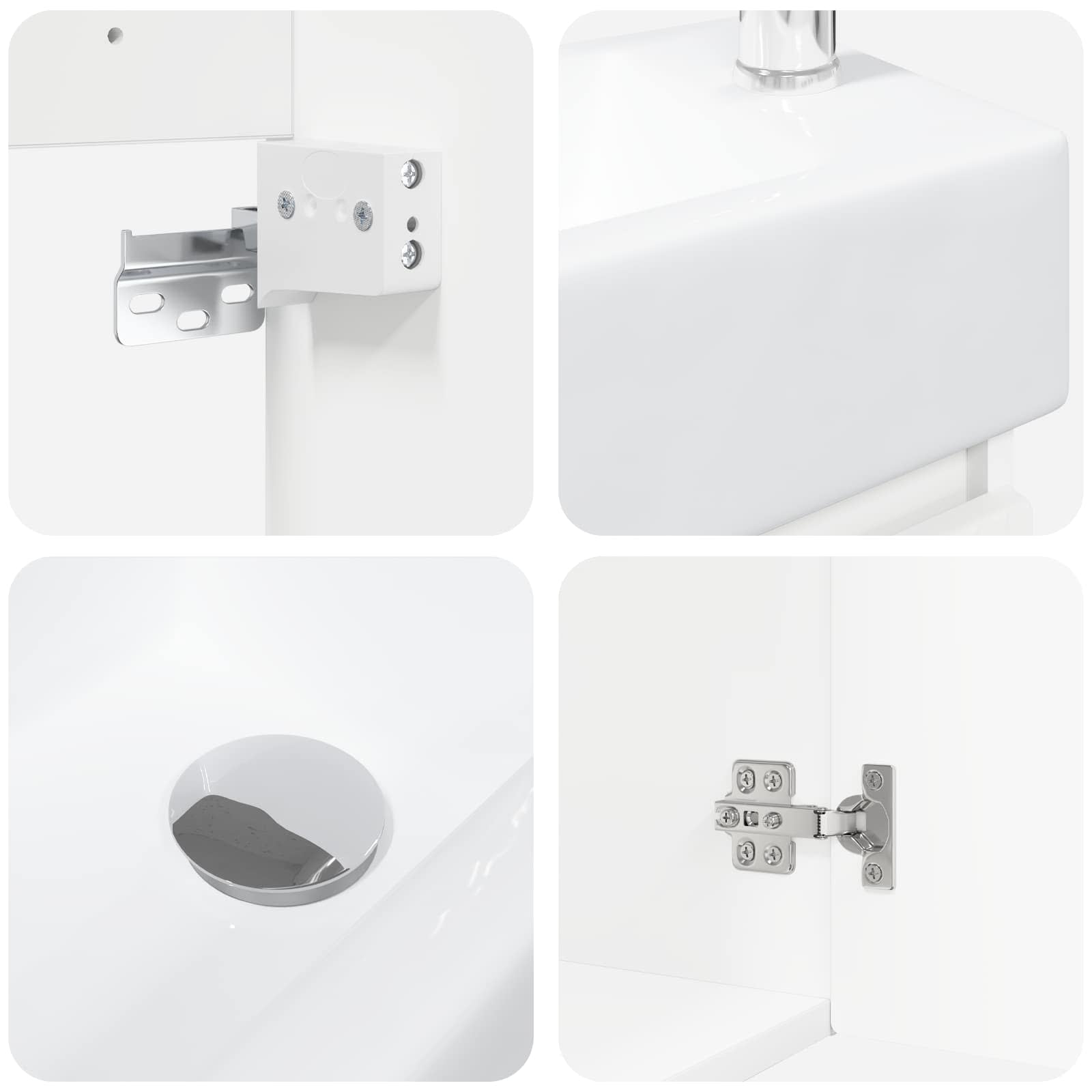 Mobile bagno con rubinetto Bianco 45,5 x 22,5 x 84 cm | homemem39