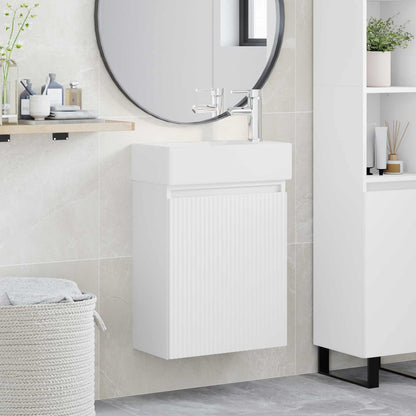 Mobile bagno con rubinetto Bianco 45,5 x 22,5 x 84 cm | homemem39
