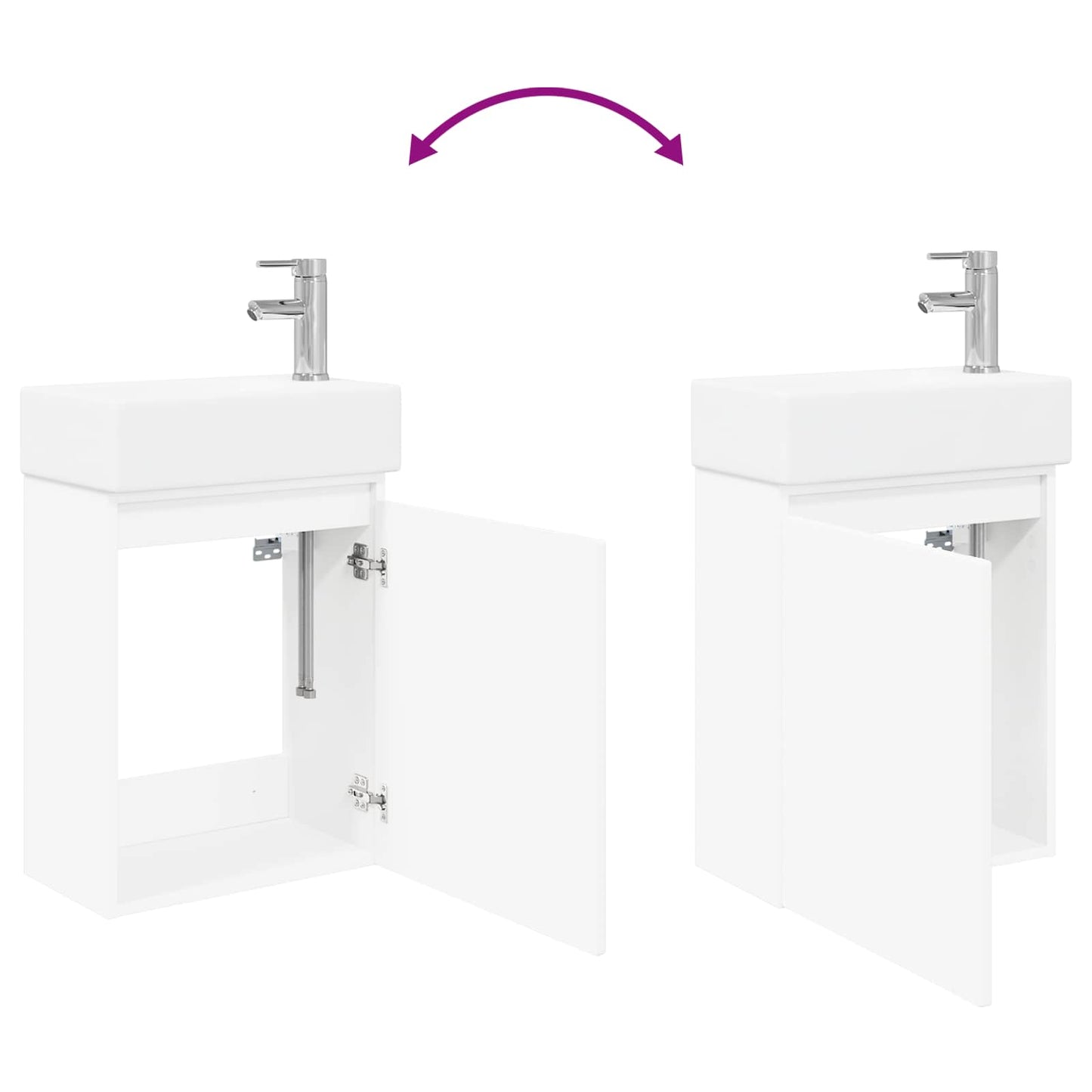 Mobile bagno con rubinetto Bianco 45,5 x 22,5 x 84 cm | homemem39