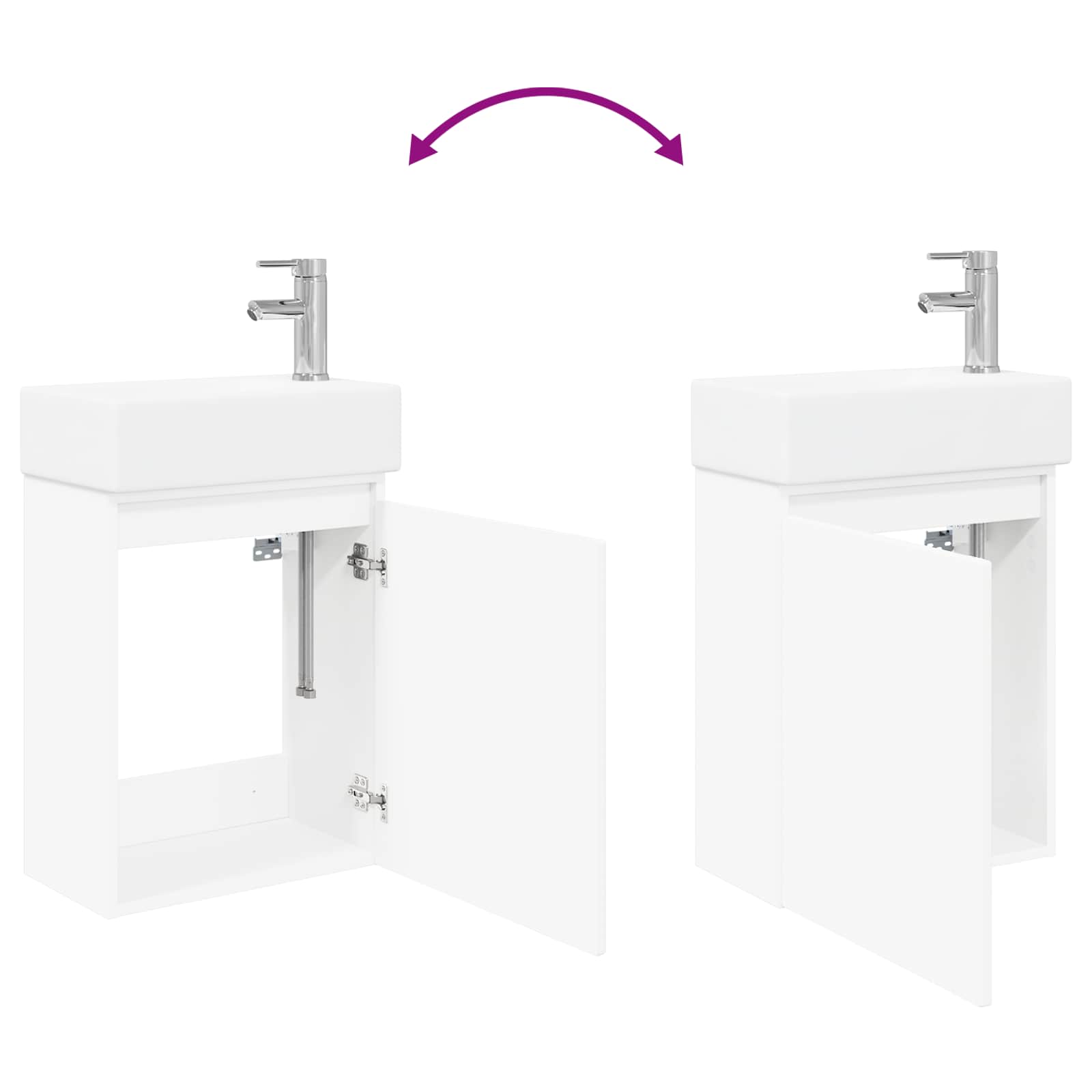 Mobile bagno con rubinetto Bianco 45,5 x 22,5 x 84 cm | homemem39