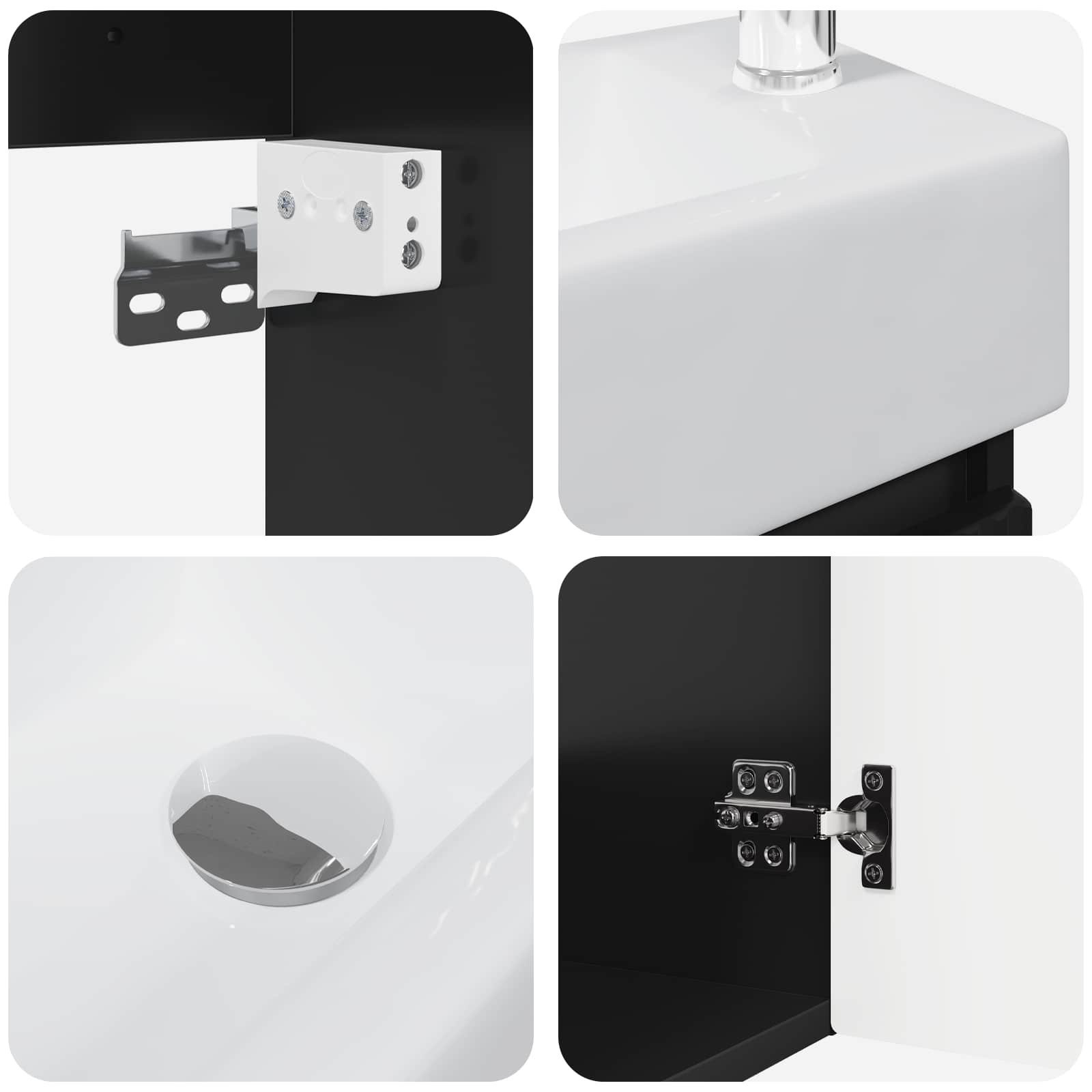 Mobile bagno con rubinetto Nero 45,5 x 22,5 x 84 cm | homemem39