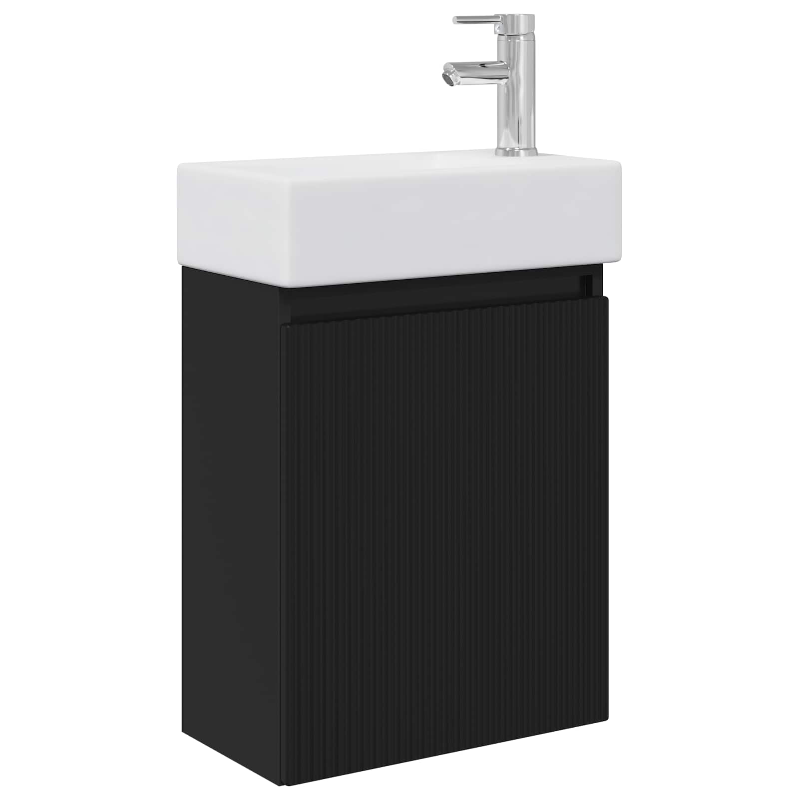 Mobile bagno con rubinetto Nero 45,5 x 22,5 x 84 cm | homemem39