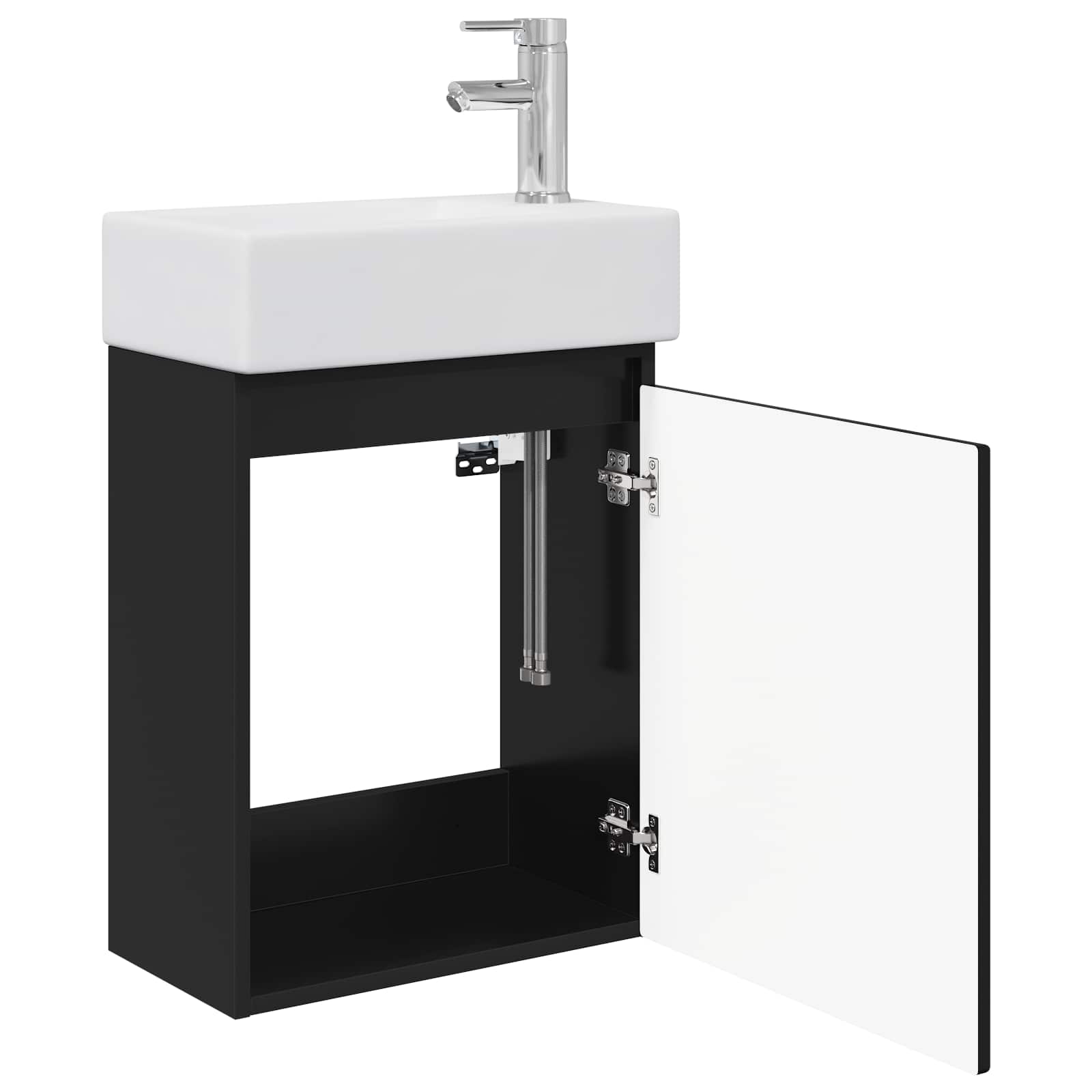 Mobile bagno con rubinetto Nero 45,5 x 22,5 x 84 cm | homemem39