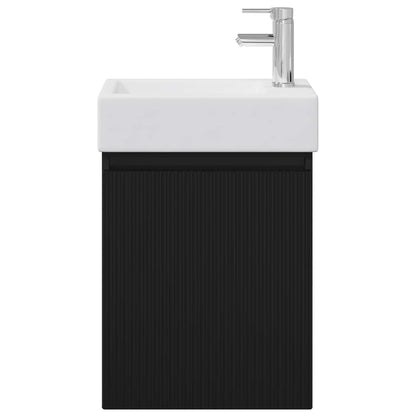 Mobile bagno con rubinetto Nero 45,5 x 22,5 x 84 cm | homemem39