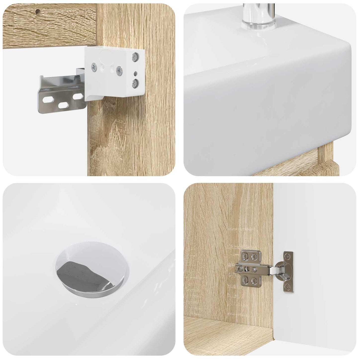 Mobile bagno con rubinetto Rovere Sonoma 45,5 x 22,5 x 84 cm | homemem39