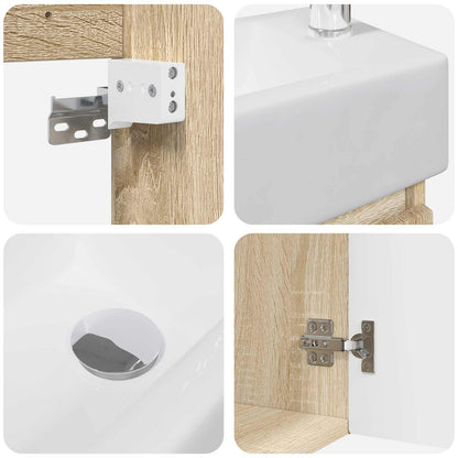 Mobile bagno con rubinetto Rovere Sonoma 45,5 x 22,5 x 84 cm | homemem39