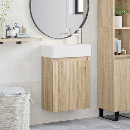 Mobile bagno con rubinetto Rovere Sonoma 45,5 x 22,5 x 84 cm | homemem39