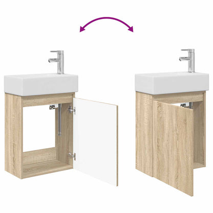 Mobile bagno con rubinetto Rovere Sonoma 45,5 x 22,5 x 84 cm | homemem39