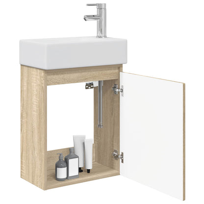 Mobile bagno con rubinetto Rovere Sonoma 45,5 x 22,5 x 84 cm | homemem39