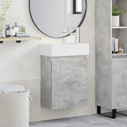 Mobile bagno con rubinetto Grigio Cemento 45,5 x 22,5 x 84 cm | homemem39