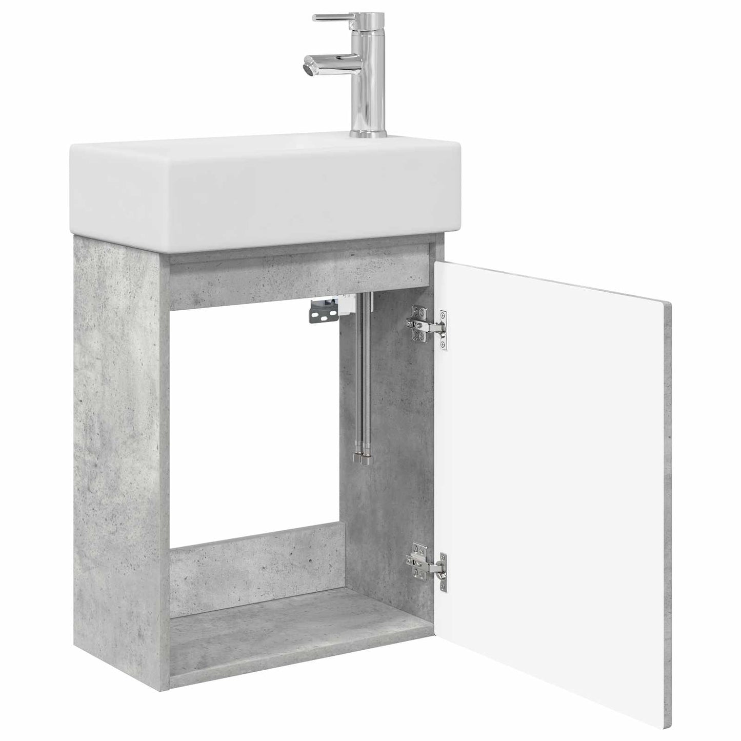 Mobile bagno con rubinetto Grigio Cemento 45,5 x 22,5 x 84 cm | homemem39