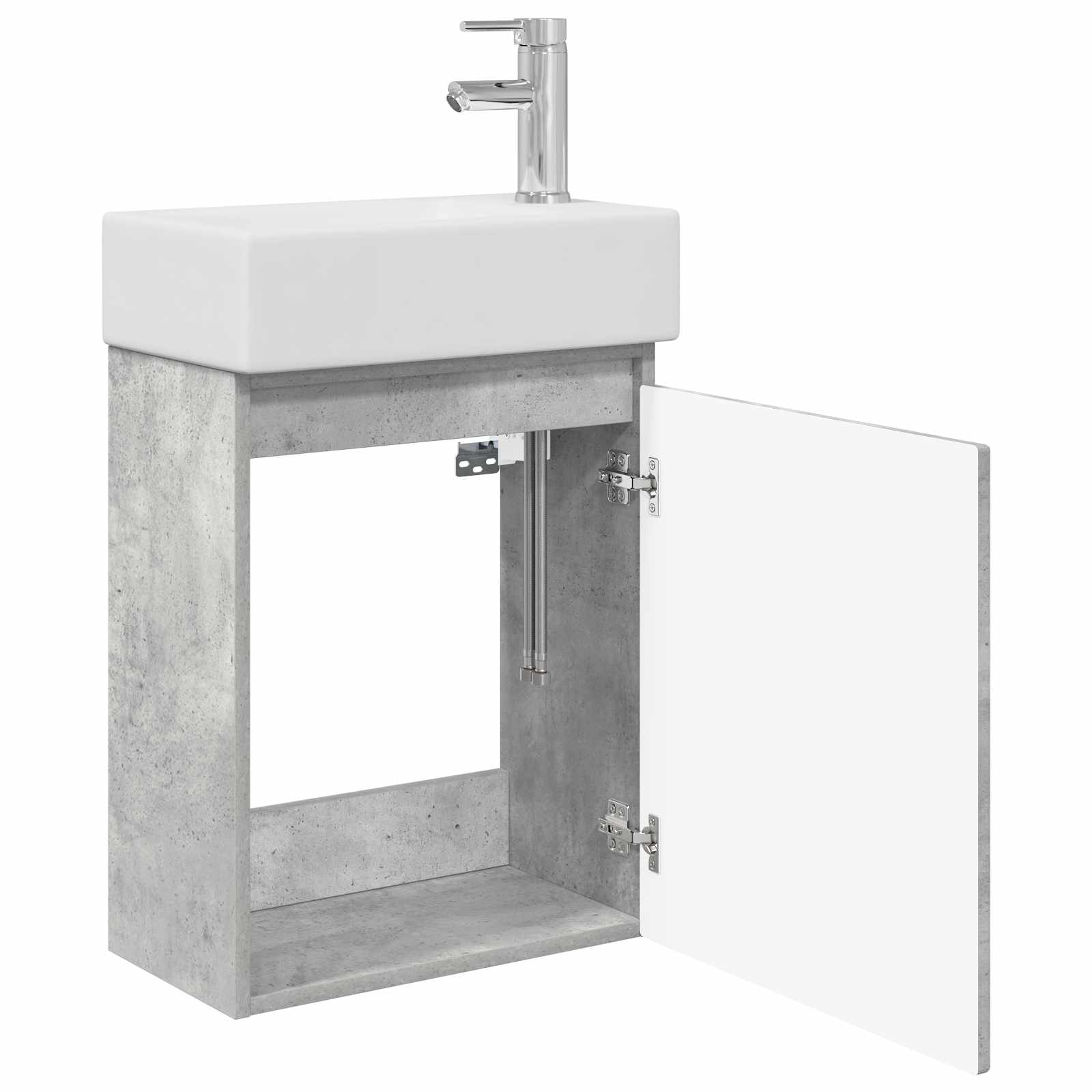 Mobile bagno con rubinetto Grigio Cemento 45,5 x 22,5 x 84 cm | homemem39
