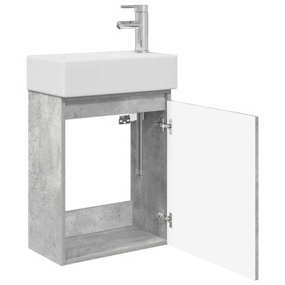 Mobile bagno con rubinetto Grigio Cemento 45,5 x 22,5 x 84 cm | homemem39