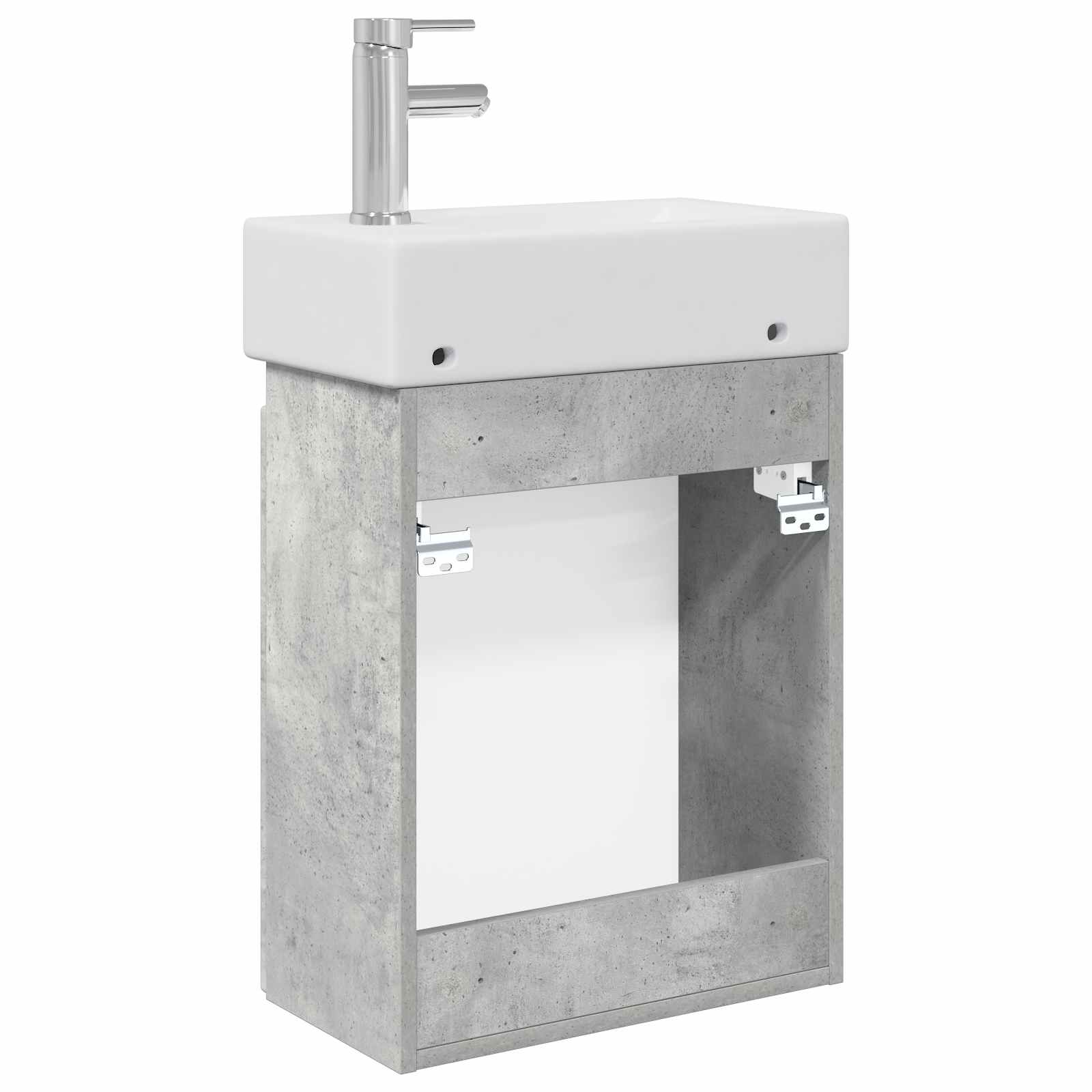 Mobile bagno con rubinetto Grigio Cemento 45,5 x 22,5 x 84 cm | homemem39