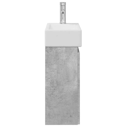 Mobile bagno con rubinetto Grigio Cemento 45,5 x 22,5 x 84 cm | homemem39