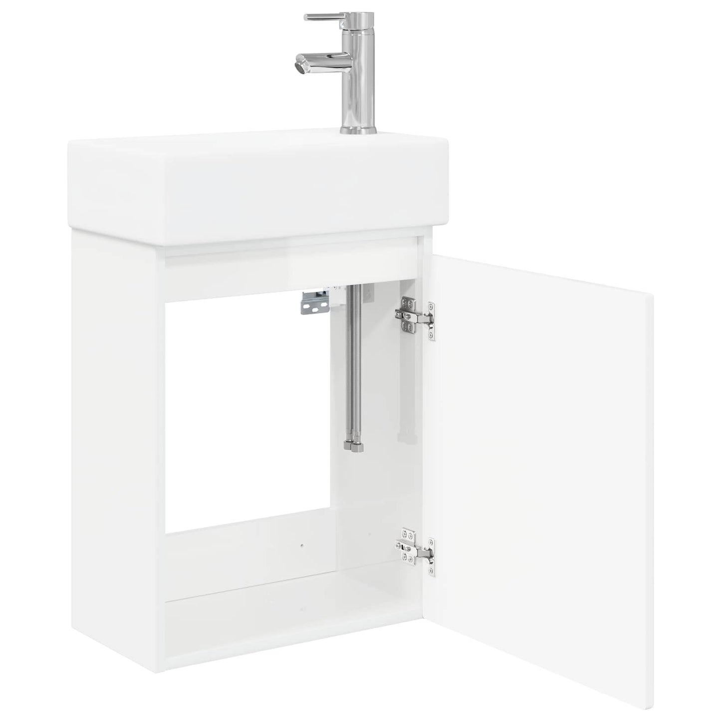 Mobile bagno con rubinetto Bianco Lucido 45,5 x 22,5 x 84 cm | homemem39