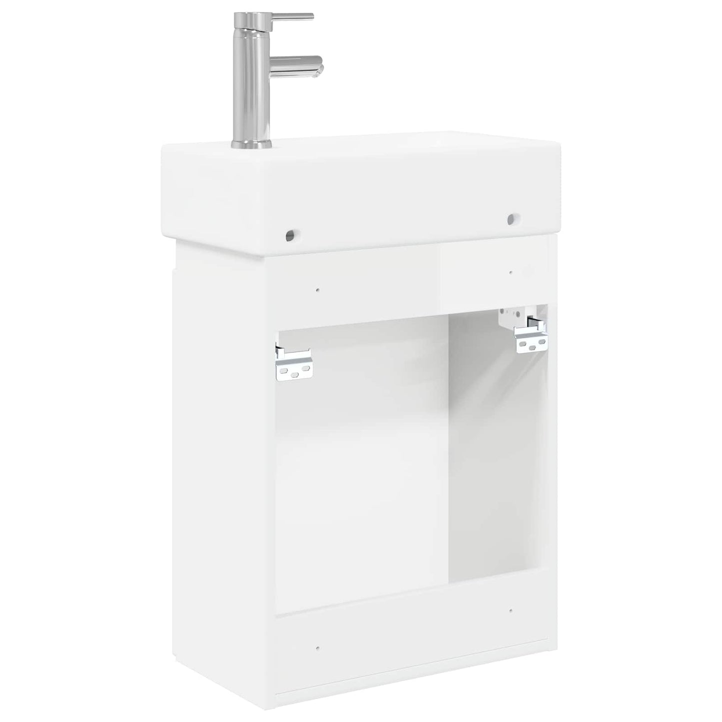 Mobile bagno con rubinetto Bianco Lucido 45,5 x 22,5 x 84 cm | homemem39