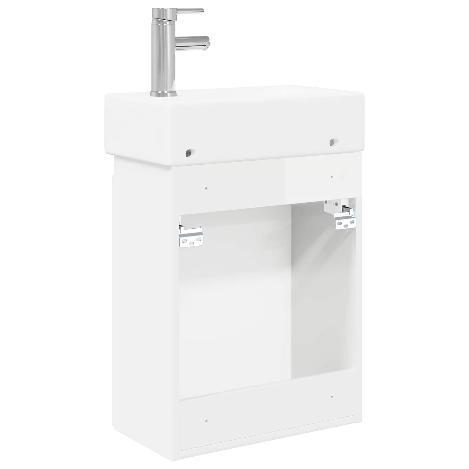 Mobile bagno con rubinetto Bianco Lucido 45,5 x 22,5 x 84 cm | homemem39