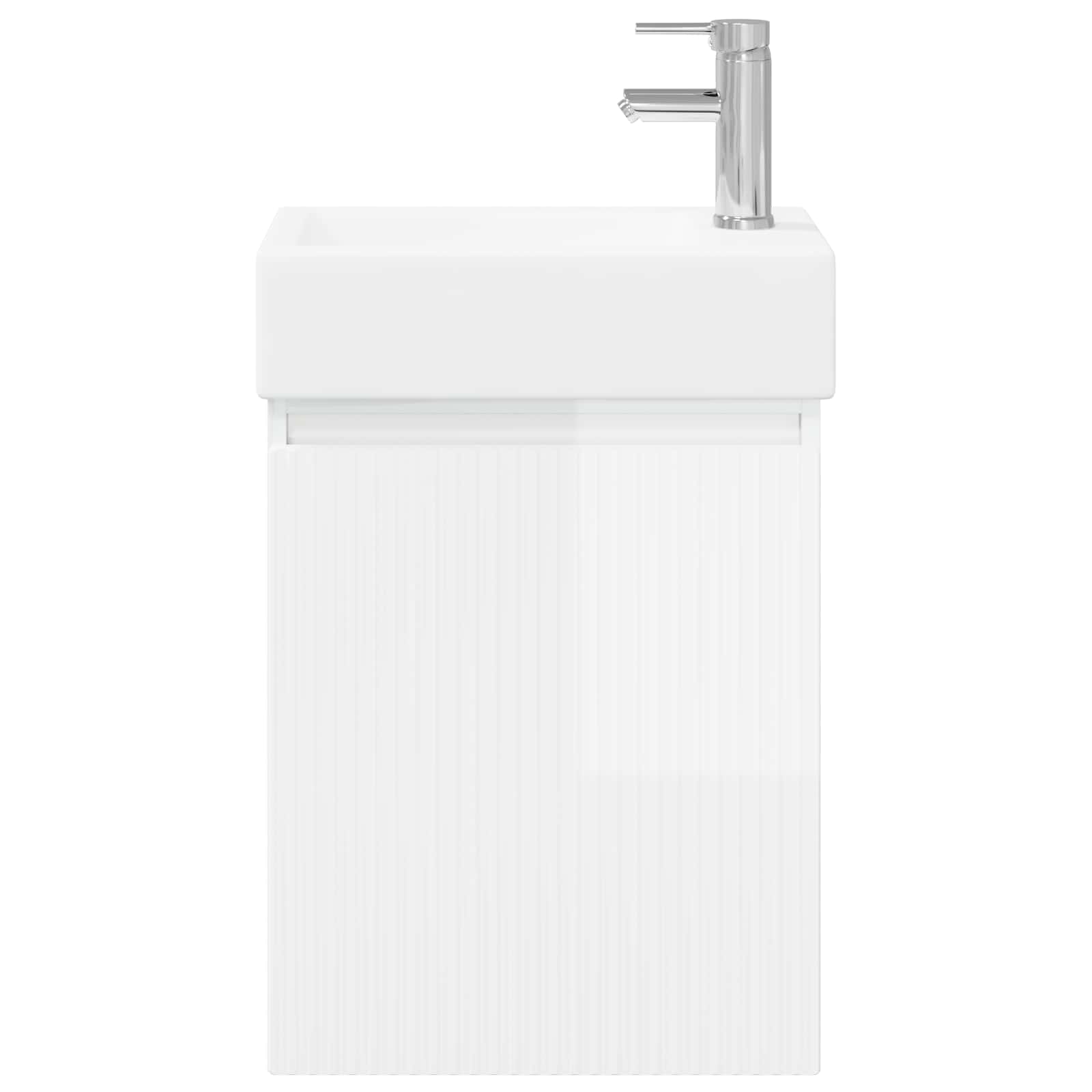 Mobile bagno con rubinetto Bianco Lucido 45,5 x 22,5 x 84 cm | homemem39