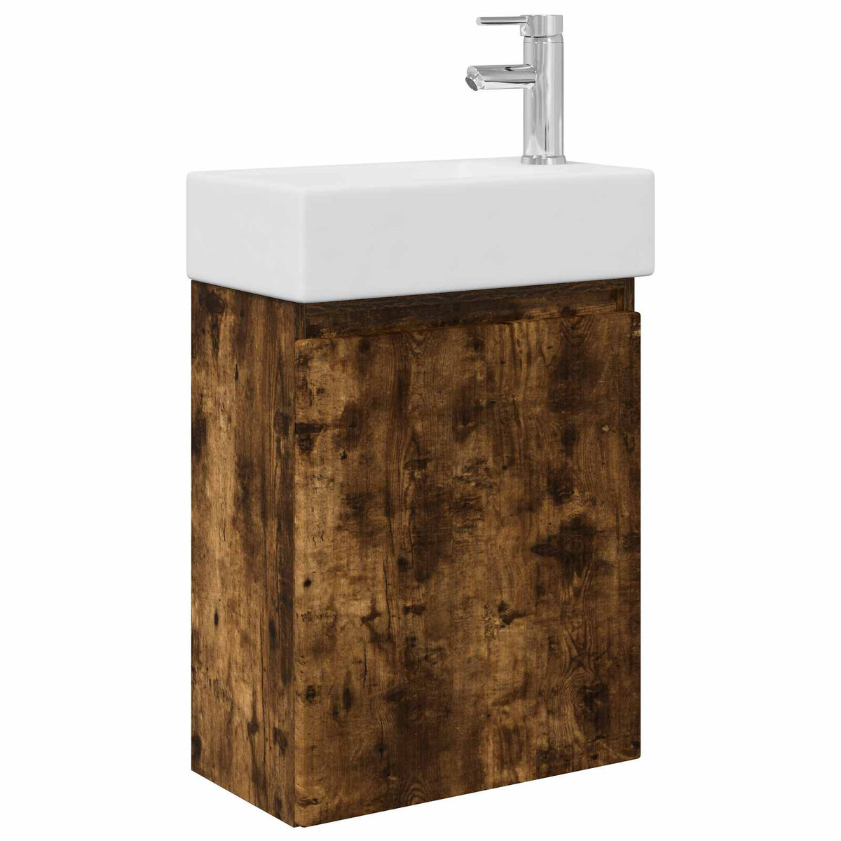 Mobile bagno con rubinetto Rovere Fumo 45,5 x 22,5 x 84 cm - homemem39