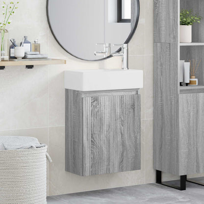 Mobile bagno con rubinetto Sonoma grigio 45,5 x 22,5 x 84 cm | homemem39