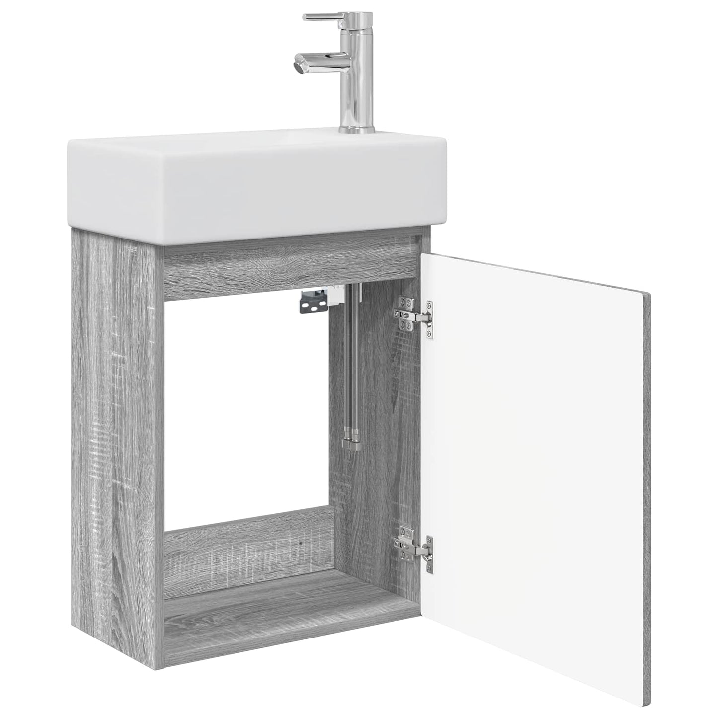 Mobile bagno con rubinetto Sonoma grigio 45,5 x 22,5 x 84 cm | homemem39