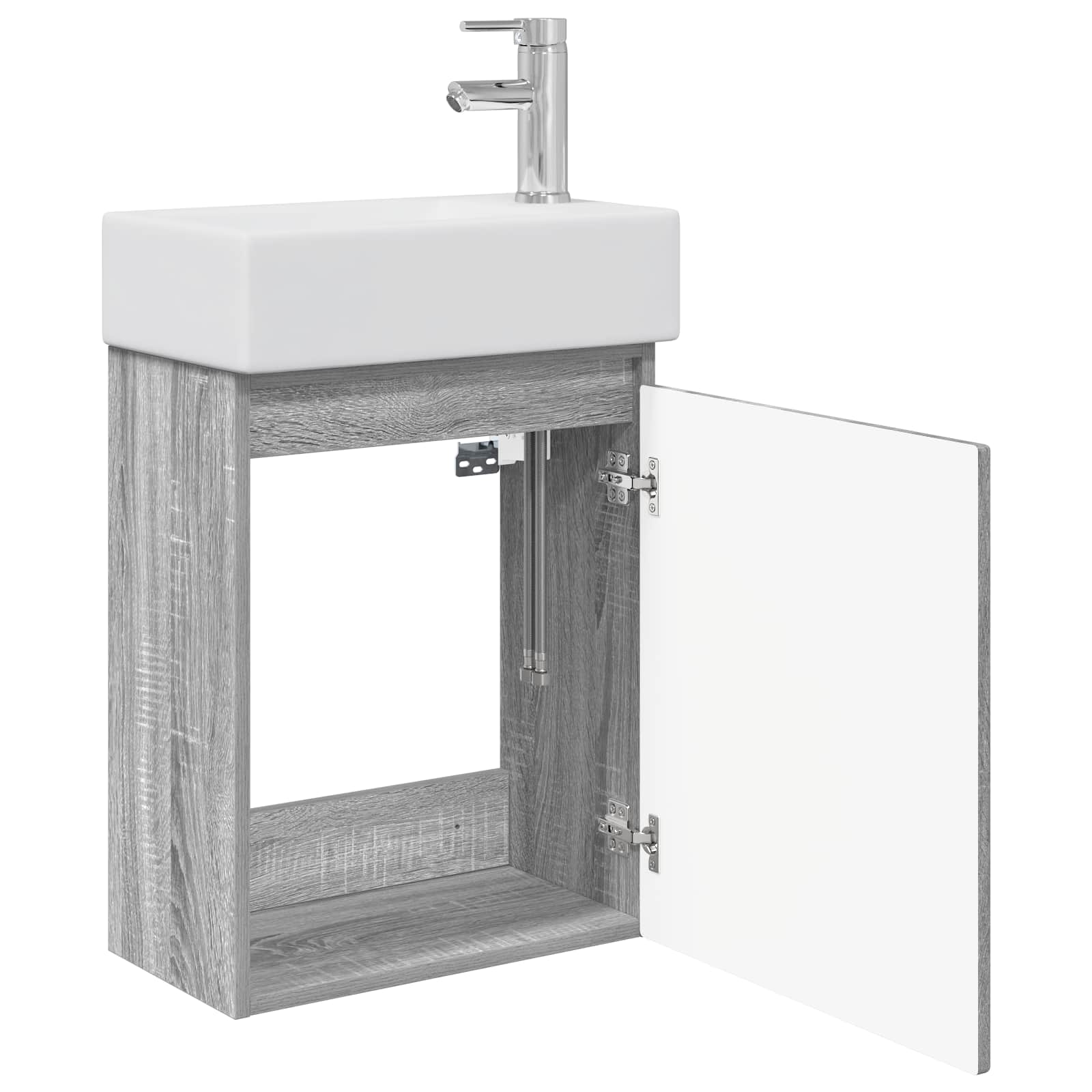 Mobile bagno con rubinetto Sonoma grigio 45,5 x 22,5 x 84 cm | homemem39