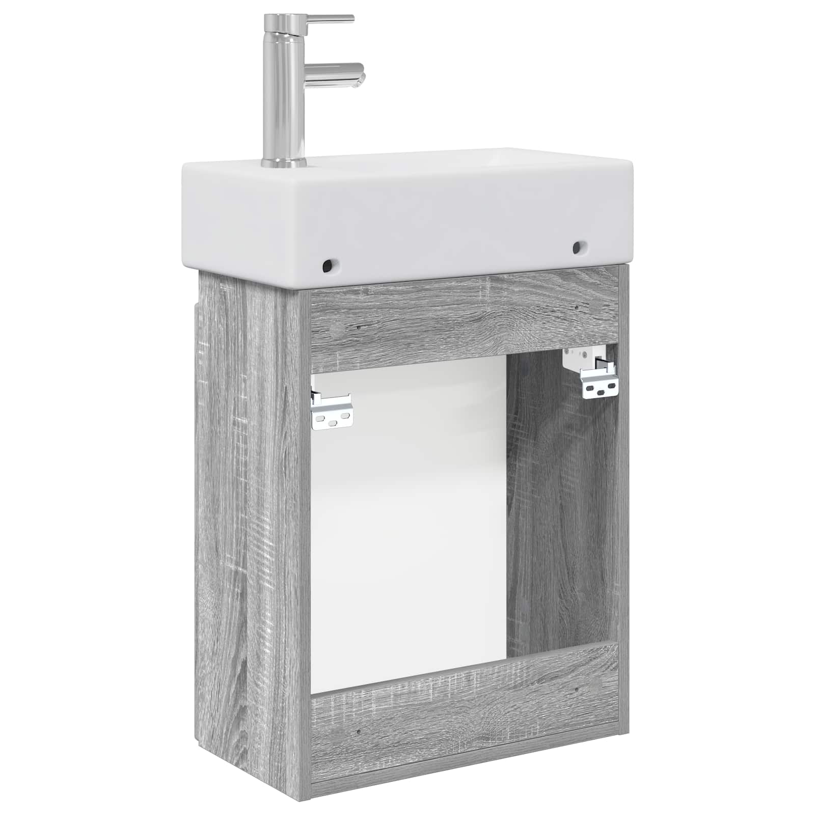 Mobile bagno con rubinetto Sonoma grigio 45,5 x 22,5 x 84 cm | homemem39