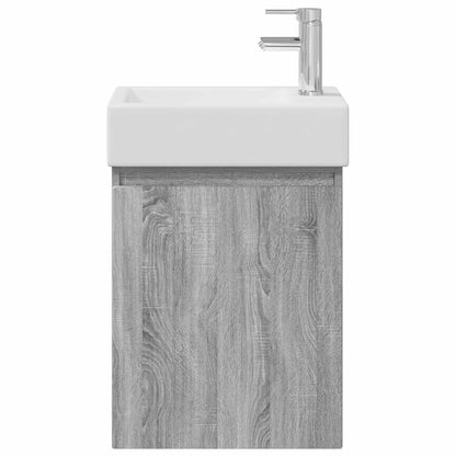 Mobile bagno con rubinetto Sonoma grigio 45,5 x 22,5 x 84 cm | homemem39