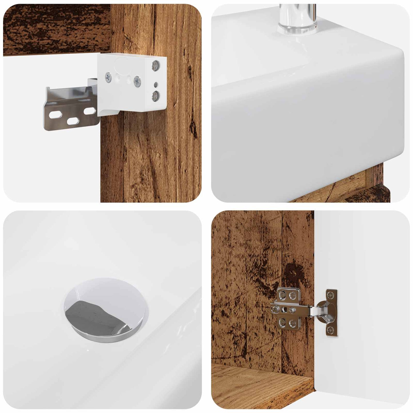 Mobile bagno con rubinetto Legno antico 45,5 x 22,5 x 84 cm | homemem39