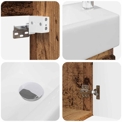 Mobile bagno con rubinetto Legno antico 45,5 x 22,5 x 84 cm | homemem39