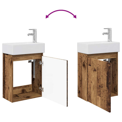 Mobile bagno con rubinetto Legno antico 45,5 x 22,5 x 84 cm | homemem39