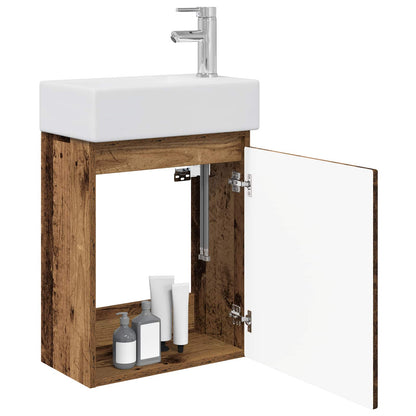 Mobile bagno con rubinetto Legno antico 45,5 x 22,5 x 84 cm | homemem39