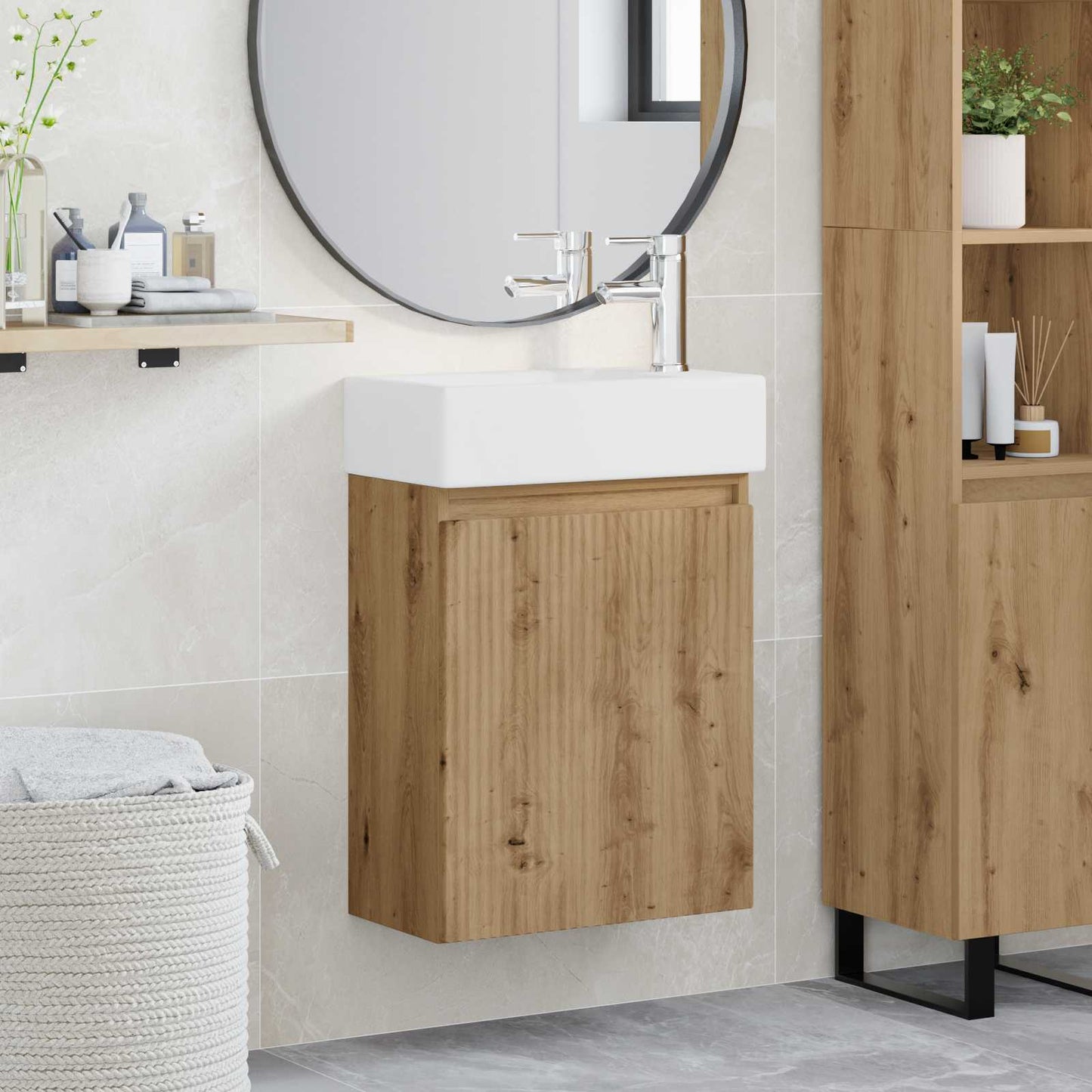 Mobile bagno con rubinetto Rovere Artigianale | homemem39
